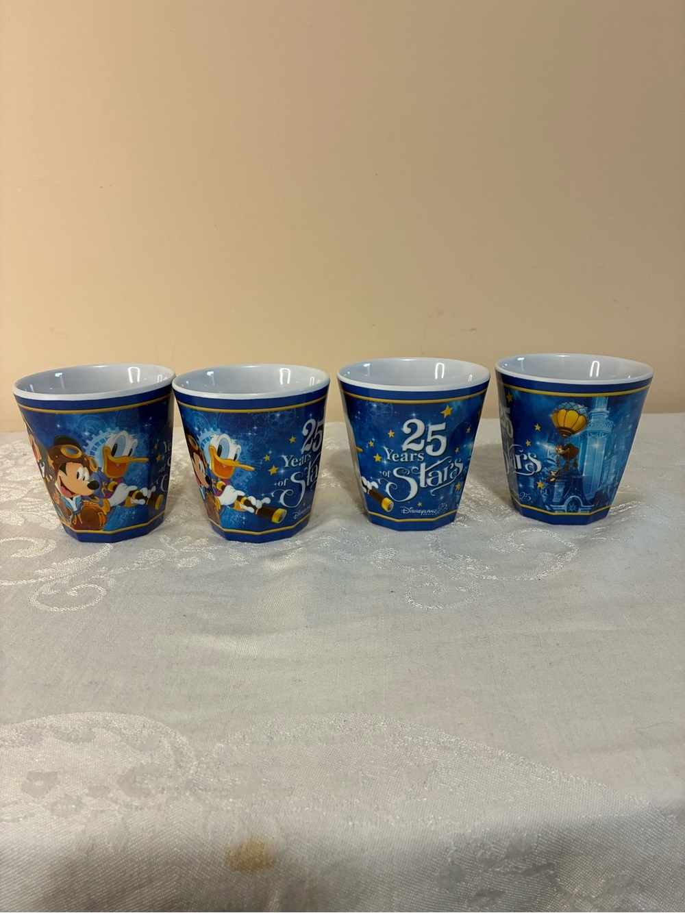 Disney Blue 25 Years of Stars Collector Mugs - Set of 4